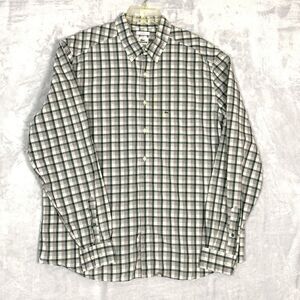 Lacoste Shirt Mens 45 (XL- 2XL) Green Gray Plaid Button Down Cotton Long Sleeve